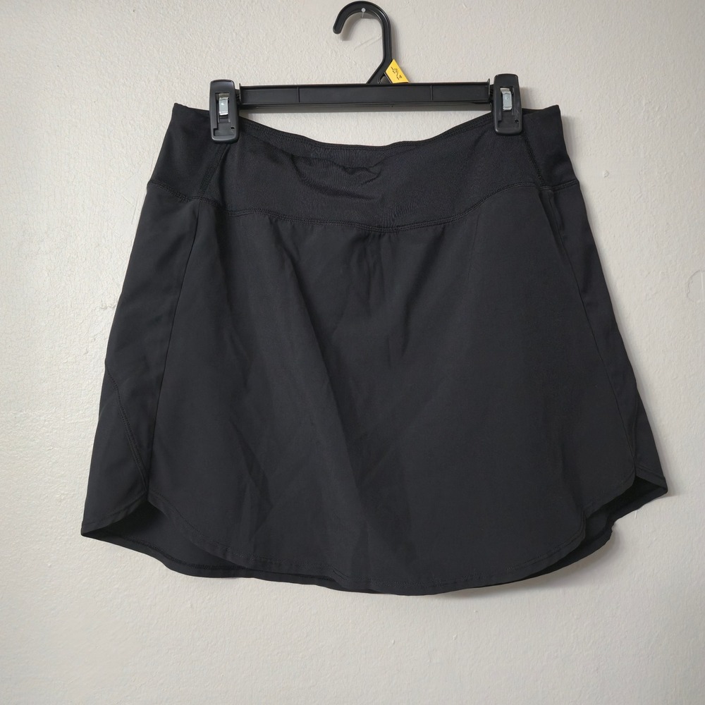 Zelos Womens Black Active Skort Built-in Shorts Athletic Tennis Golf Skirt L